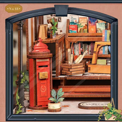 Book Nook Jakes Bookery – detale drewnianych elementów DIY