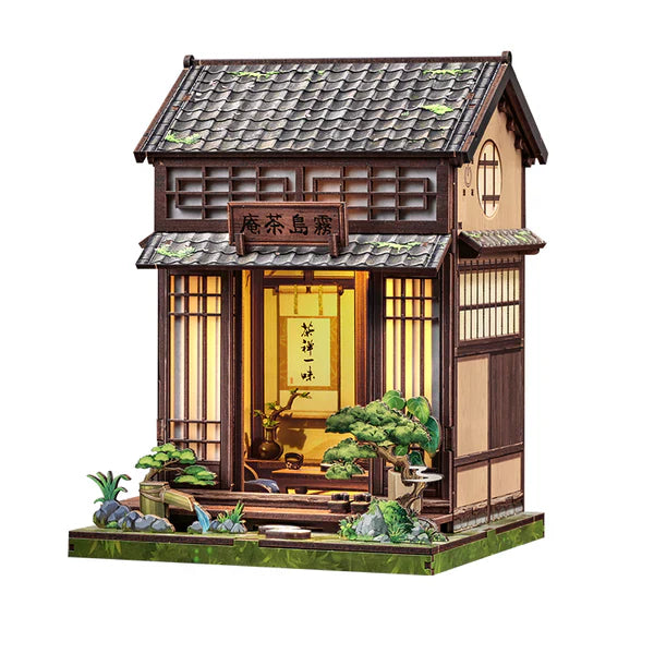 Złożony Book Nook Kirishima Tea House na półce z książkami