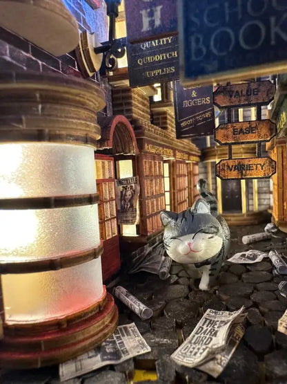 Book Nook Three Floor Wizard Alley – zestaw DIY przed montażem