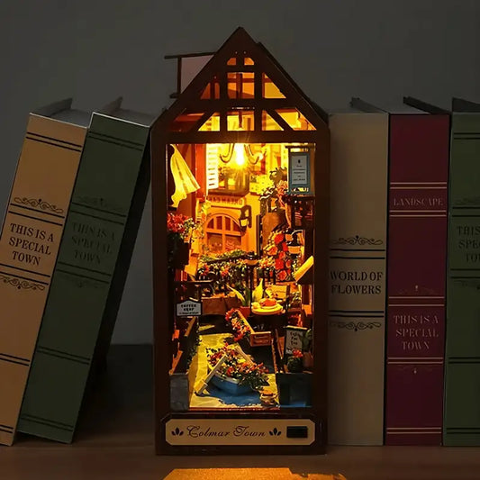Book Nook Colmar Town – malownicze francuskie miasteczko, drewniana diorama DIY z oświetleniem LED