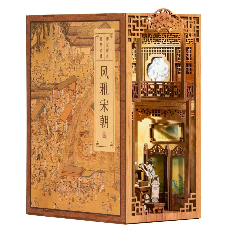 Book Nook Elegant Song Dynasty – detale drewnianych elementów DIY