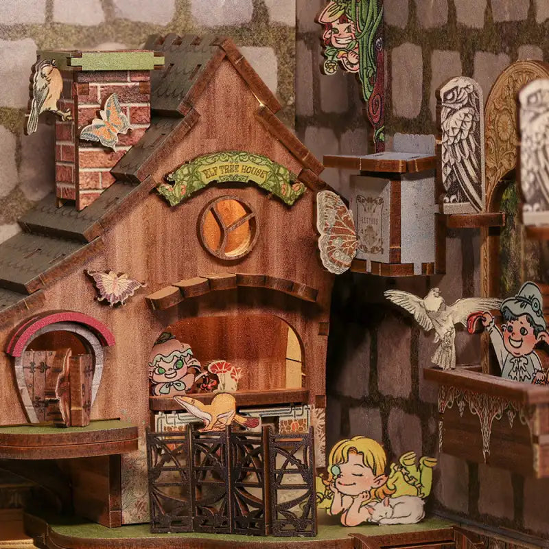 Book Nook Elven Paradise – detale drewnianych elementów DIY