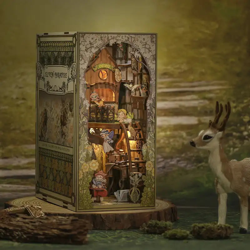 Book Nook Elven Paradise – baśniowy świat elfów, diorama DIY z oświetleniem LED