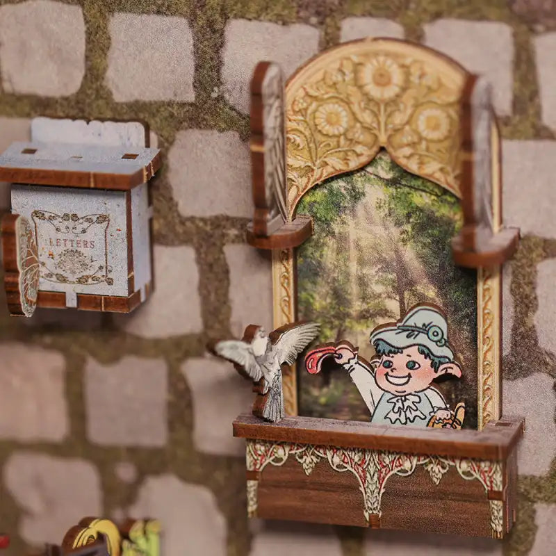 Book Nook Elven Paradise – widok z boku baśniowej dioramy