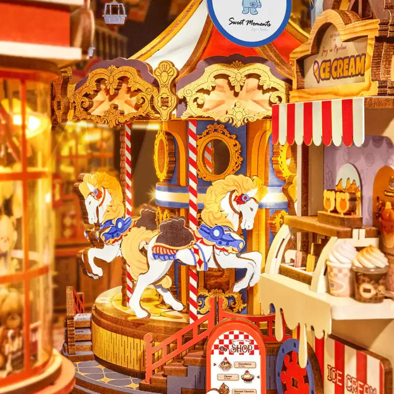 Book Nook Fairytale Amusement Park – widok z boku baśniowej dioramy