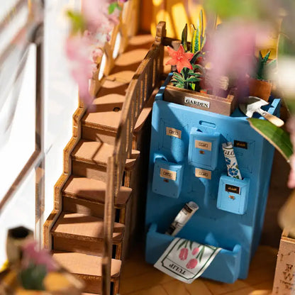 Book Nook Garden House – detale drewnianych elementów DIY