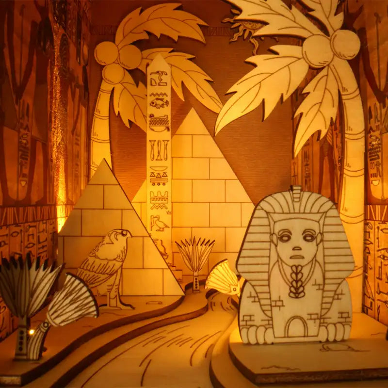 Book Nook Gifts From The Nile – oświetlenie LED rozświetlające egipską scenę