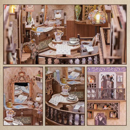 Book Nook Grandfathers Antique Store – detale drewnianych elementów DIY