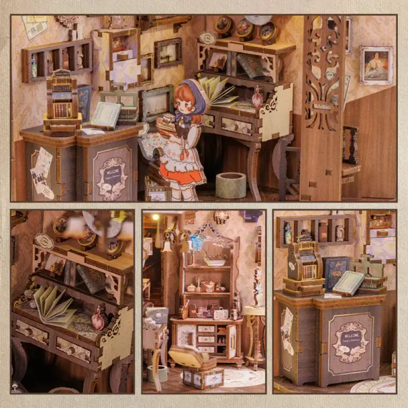Book Nook Grandfathers Antique Store – oświetlenie LED budujące klimat starego sklepu