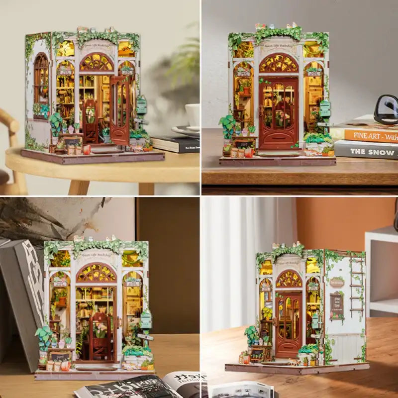 Book Nook Green Life Bookshop – oświetlenie LED rozświetlające księgarnię