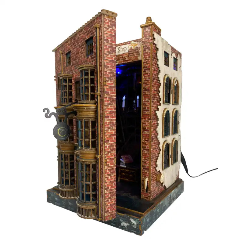 Book Nook Wizard Wand Shop – magiczny sklep z różdżkami, diorama DIY z oświetleniem LED