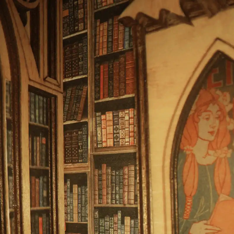 Book Nook Elven Bookshop – baśniowa księgarnia DIY z LED – detale produktu 19