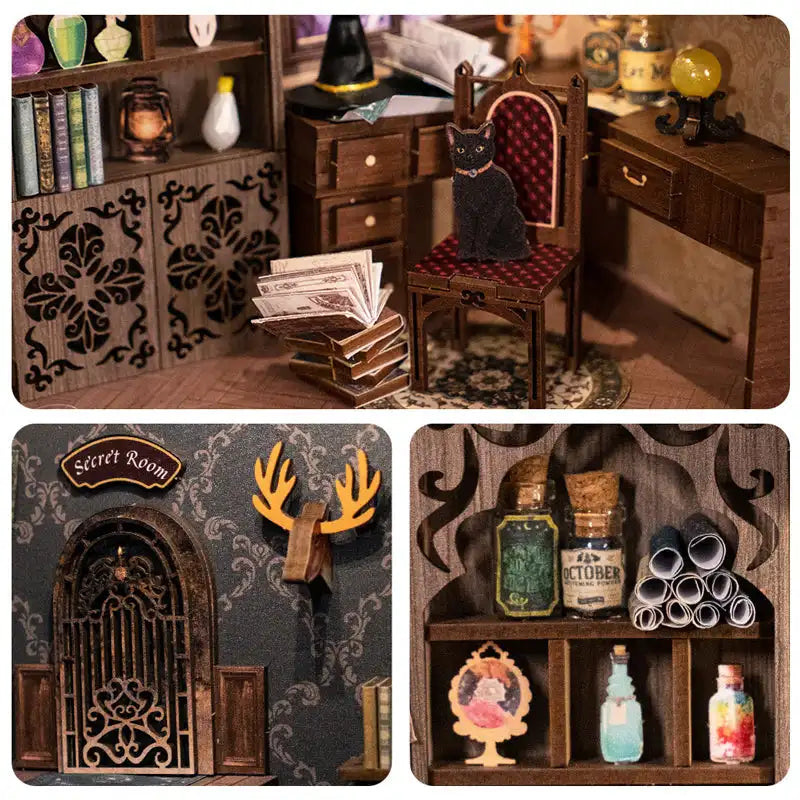 Book Nook Magic Apothecary – magiczna apteka DIY z LED – detale produktu 13