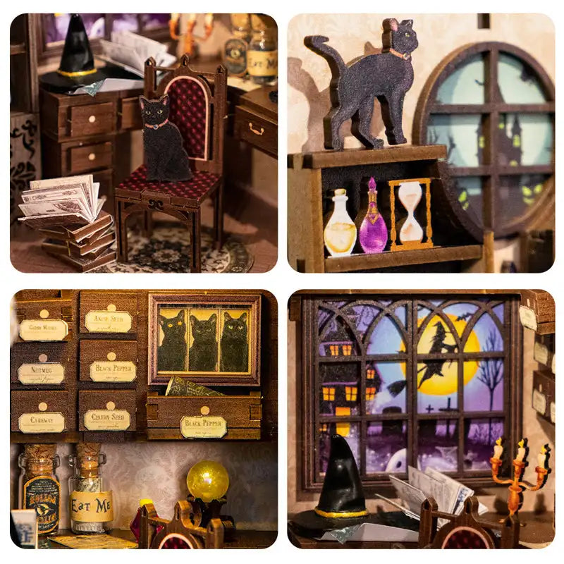 Book Nook Magic Apothecary – magiczna apteka DIY z LED – detale produktu 15