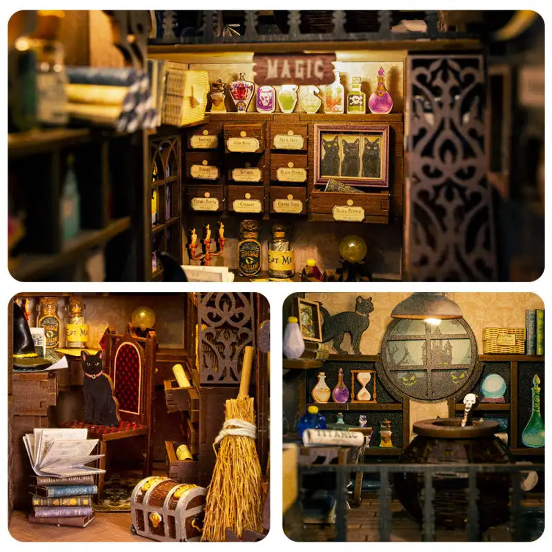 Book Nook Magic Apothecary – magiczna apteka DIY z LED – detale produktu 14