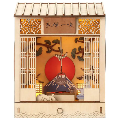 Book Nook Zen Tea House – japońska herbaciarnia Chashitsu, diorama DIY z oświetleniem LED