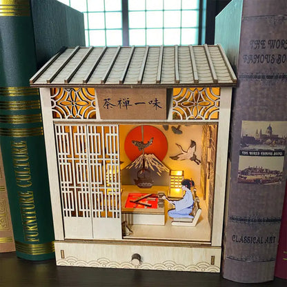 Book Nook Zen Tea House – spokojne japońskie wnętrze w miniaturze, detale