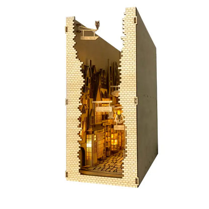 Book Nook Goathland Village – magiczna wioska ze sklepikami, diorama DIY z LED