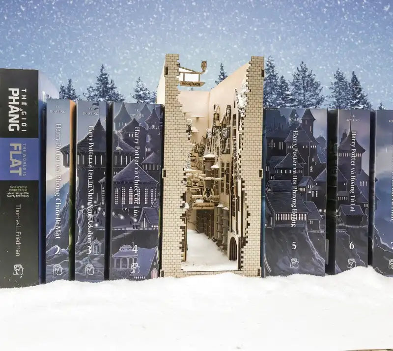Book Nook Goathland Village – zbliżenie na witryny sklepików