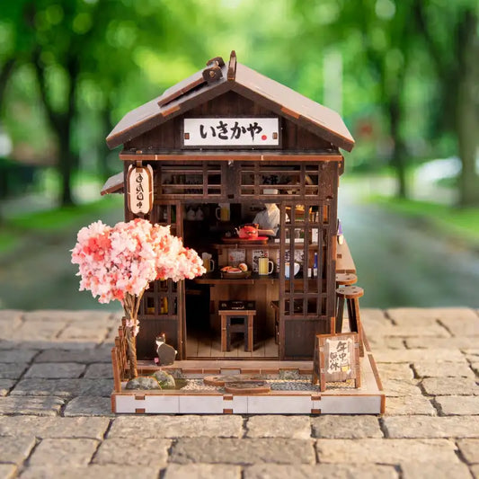 Book Nook Tokyo Shop – japoński sklepik przy uliczce wiśni, diorama DIY z LED