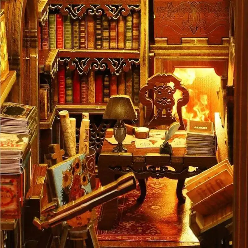 Book Nook Library Of Books – zbliżenie na półki z książkami