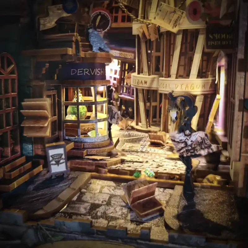 Book Nook Magic Night Alley – detale mrocznej uliczki czarodziejów