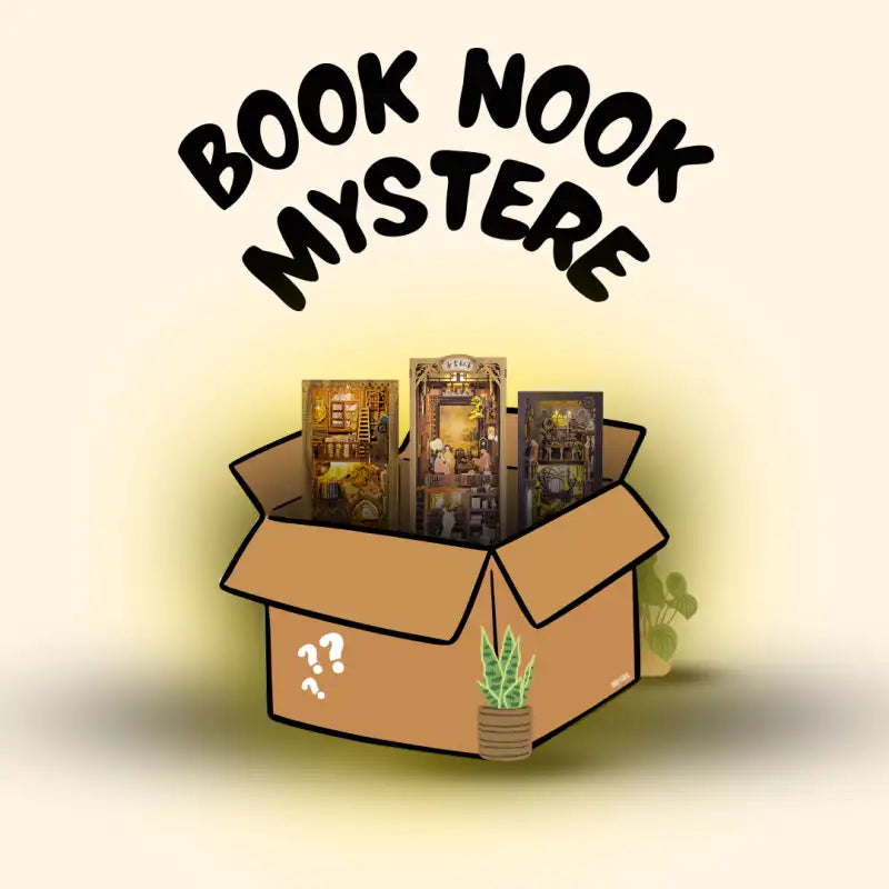 Book Nook Mystery – tajemnicza sceneria pełna sekretów, drewniana diorama DIY z oświetleniem LED