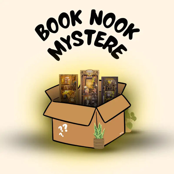 Book Nook Mystery – tajemnicza sceneria pełna sekretów, drewniana diorama DIY z oświetleniem LED