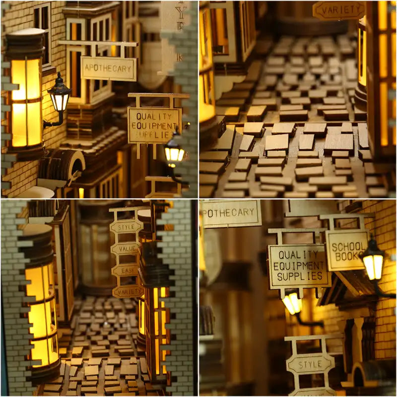 Book Nook Mysterious Ancient Street – oświetlenie LED rozświetlające uliczkę