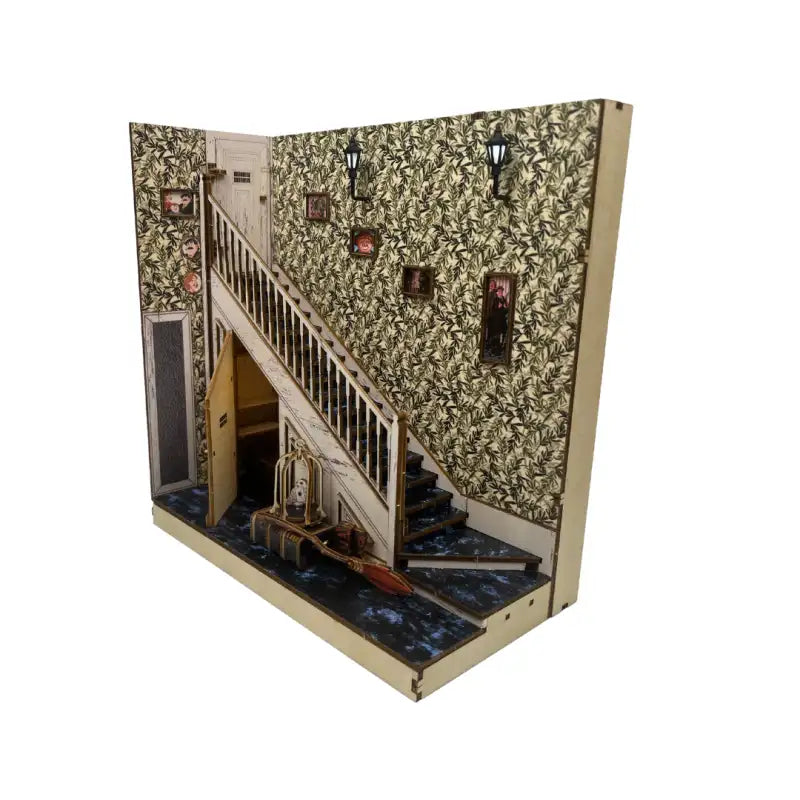 Book Nook Under Staircase Cupboard – oświetlenie LED w dioramie DIY