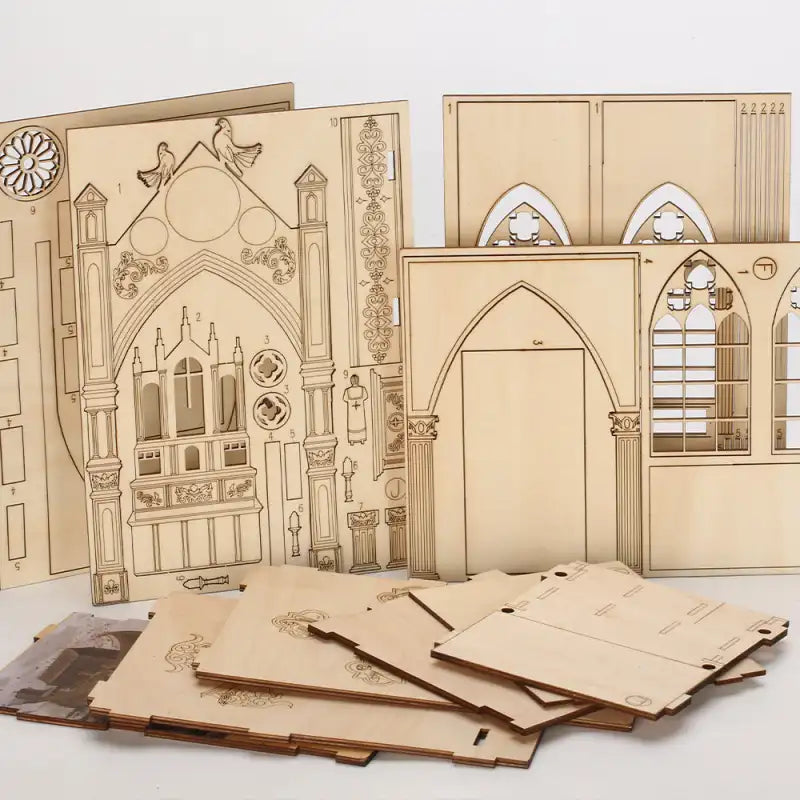 Book Nook Church Prayer – wnętrze kameralnego kościoła w miniaturze, detale