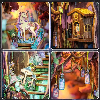 Book Nook Forest Grace – oświetlenie LED rozświetlające leśną scenę