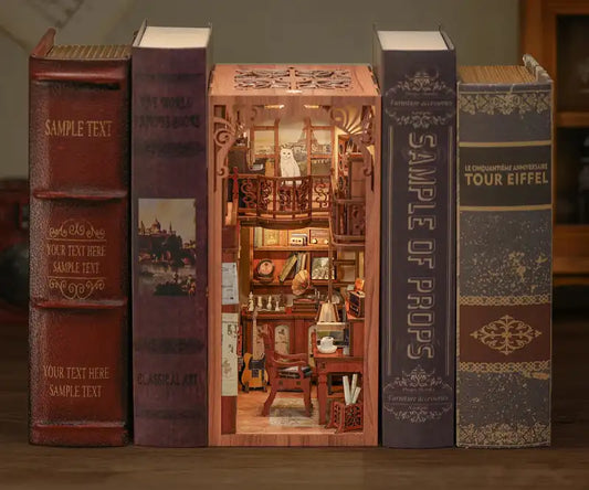 Book Nook Secret Rhythm – muzyczny zakątek na dwóch poziomach, diorama DIY z LED