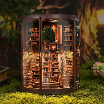 Book Nook Wisdom Ring Book Repository – miniaturowe półki z książkami, detale