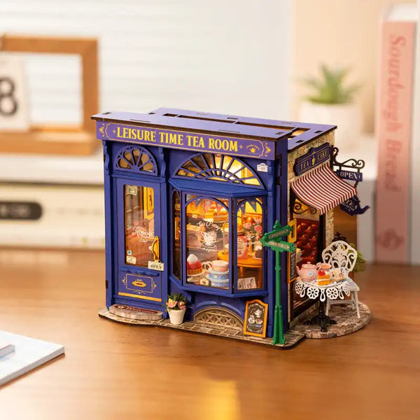 Miniaturowy domek Chwila na herbatę – zestaw DIY z LED – gotowy model