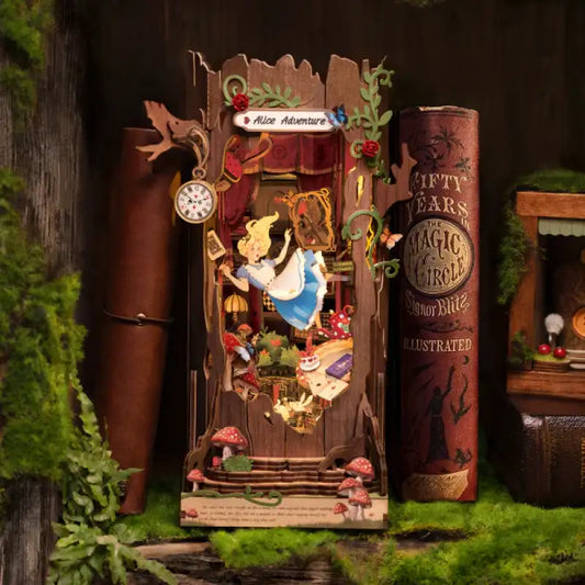 Book Nook Fall Into Wonder – zawrotny świat cudów, diorama DIY z oświetleniem LED