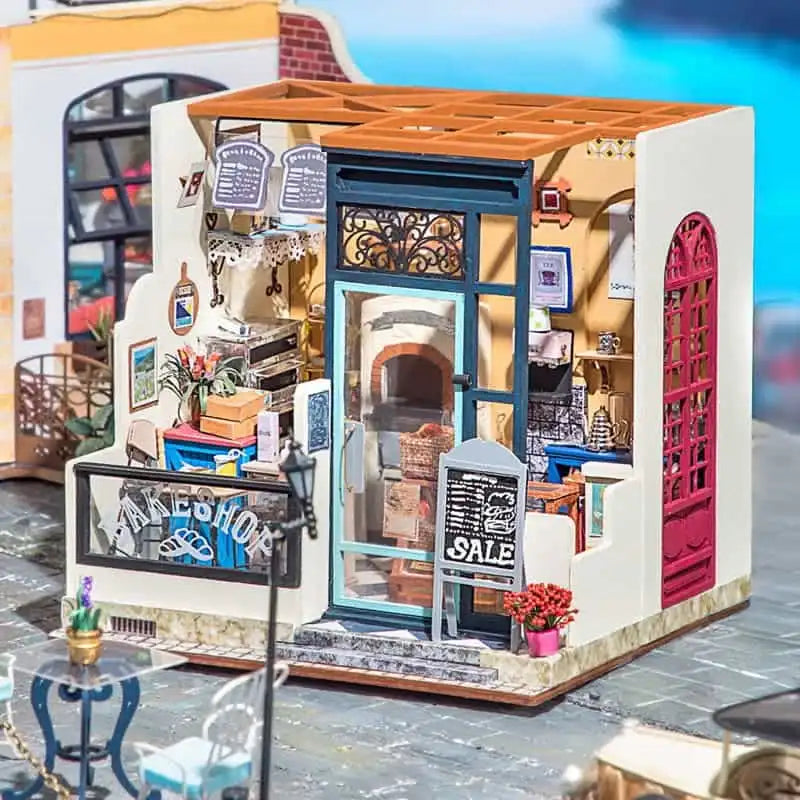 Miniaturowy domek Piekarnia Nancy – zestaw DIY z LED – gotowy model
