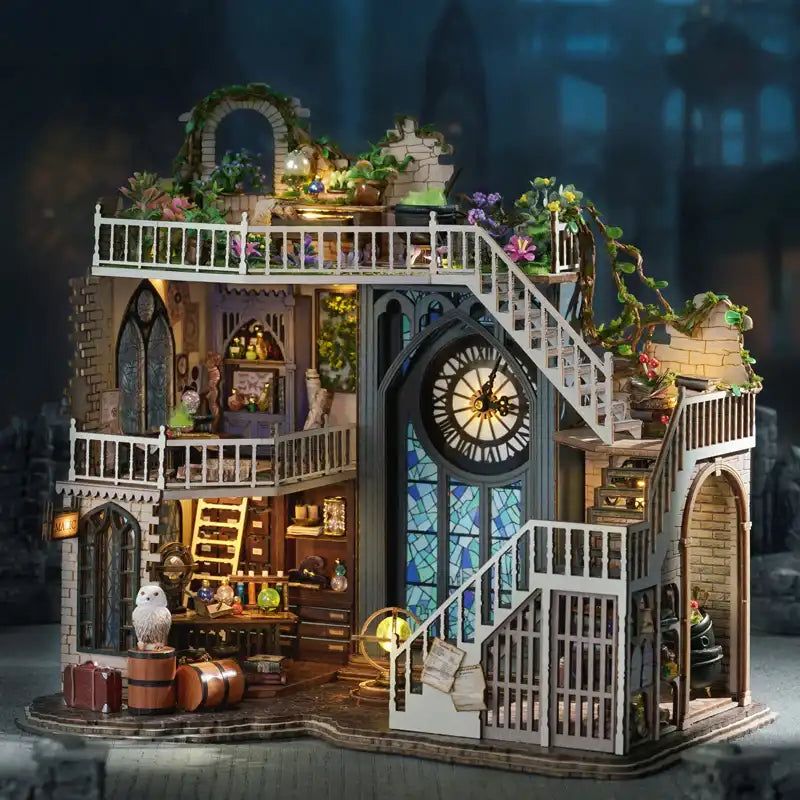Miniaturowy domek Magiczna katedra – zestaw DIY z LED – gotowy model