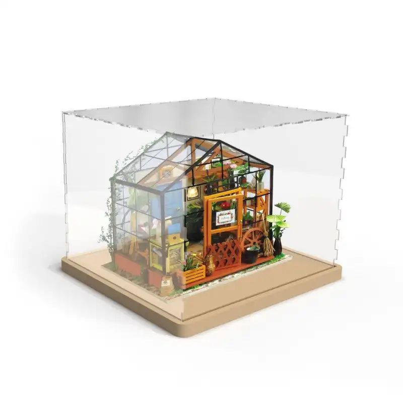 Szklarnia Cathy – wnętrze miniaturowego domku