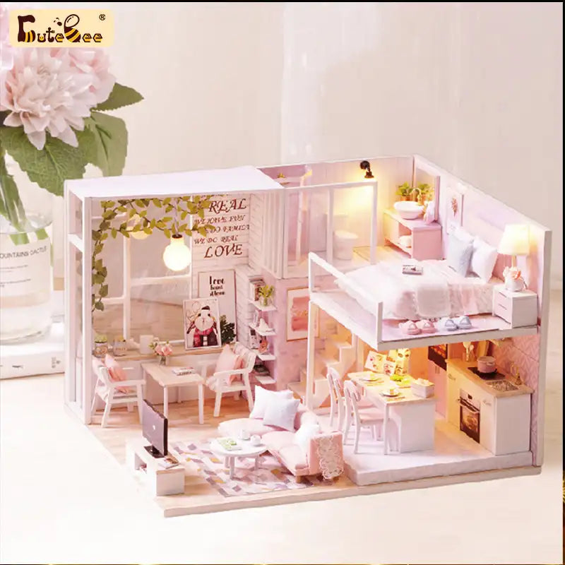 Miniaturowy domek Spokojne życie – zestaw DIY z LED – gotowy model