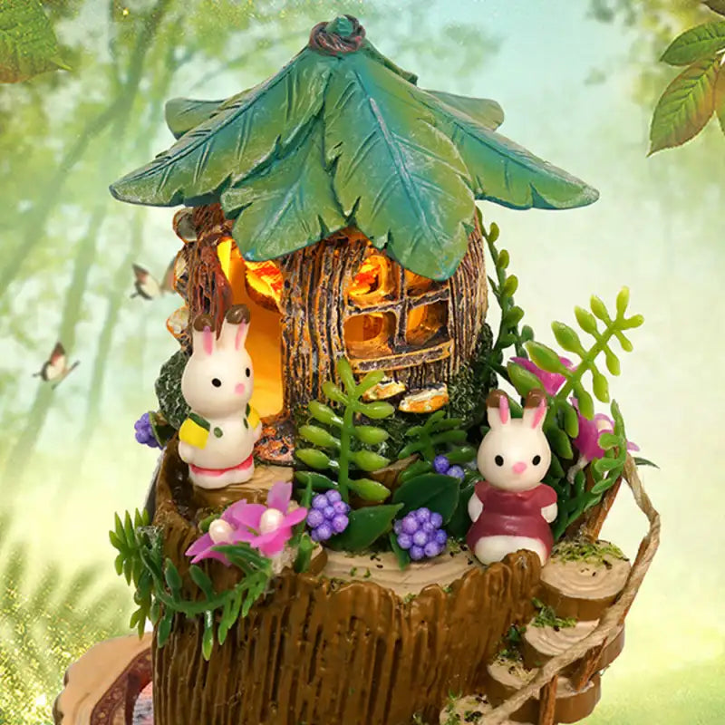 Leśna fantazja – wnętrze miniaturowego domku