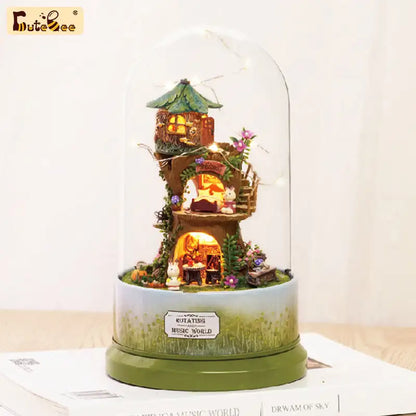 Miniaturowy domek Leśna fantazja – zestaw DIY z LED – gotowy model