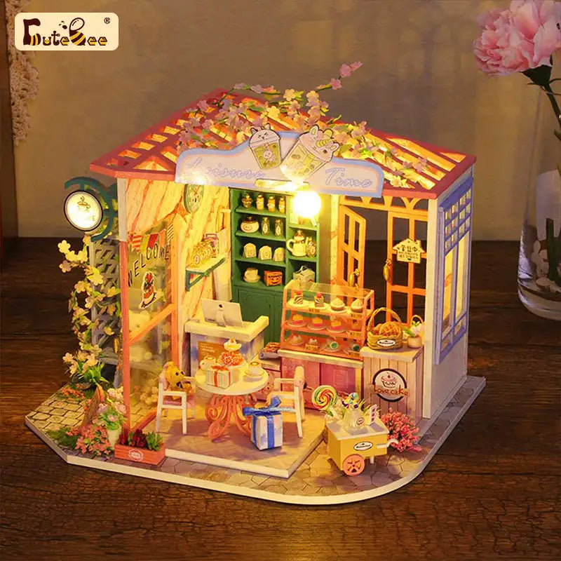 Miniaturowy domek Historia kwiatów – zestaw DIY z LED – gotowy model