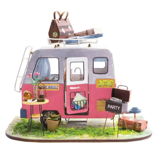 Miniaturowy domek Przyczepa Jane – zestaw DIY z LED – gotowy model