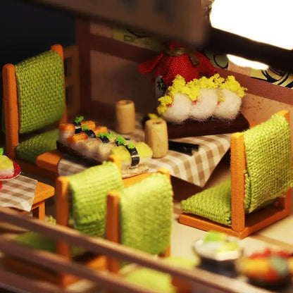 Japoński bar sushi – miniaturowe meble i dekoracje