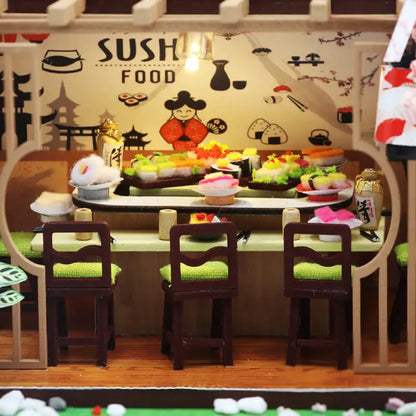 Japoński bar sushi – wnętrze miniaturowego domku