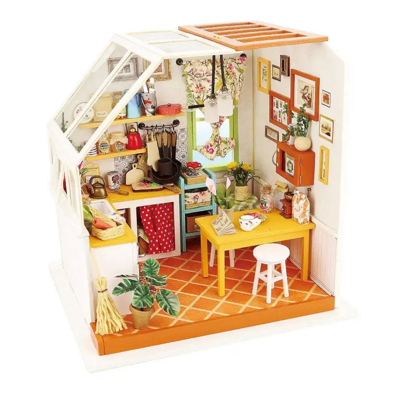 Miniaturowy domek Kuchnia Jasona – zestaw DIY z LED – gotowy model
