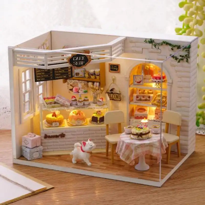 Miniaturowy domek Domek z ciastkami – zestaw DIY z LED – gotowy model