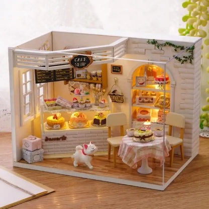 Miniaturowy domek Domek z ciastkami – zestaw DIY z LED – gotowy model
