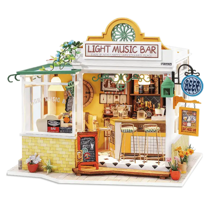 Muzyczny bar – miniaturowe meble i dekoracje